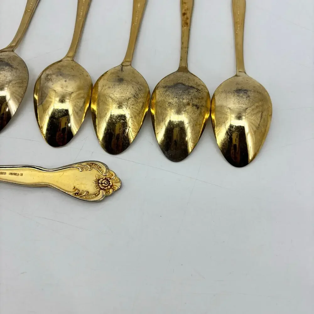 Rogers Stainless Steel Gold Tone Flatware Repurpose DIY Crafting